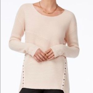 Bar iii Asymmetrical Grommet Sweater